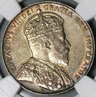 1908 NGC AU Newfoundland Canada Edward VII 50 Cents Silver Coin (24101102C)