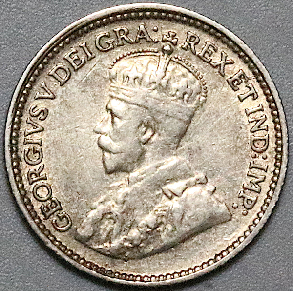 1929 Newfoundland 5 Cents VF George V Canada Sterling Silver Coin (23070202R)