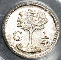 1844-G PCGS MS 67 Central American Republic 1/4 Real Guatemala Silver Coin POP 4/0 (21081501D)