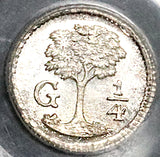 1844-G PCGS MS 67 Central American Republic 1/4 Real Guatemala Silver Coin POP 4/0 (21081501D)