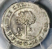 1830-T PCGS XF 45 Central American Republic 1 Real Honduras Tegucigalpa Mint Silver Coin (25100202C)