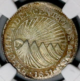 1831-T NGC XF 40 Central American Republic 2 Reales Honduras Silver Coin (26072604C)