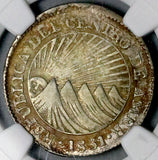 1831-T NGC XF 40 Central American Republic 2 Reales Honduras Silver Coin (26072604C)