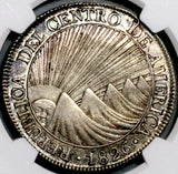 1826-NG NGC MS 61 Central American Republic Guatemala 8 Reales Silver Coin (26031001C)