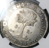 1826-NG NGC MS 61 Central American Republic Guatemala 8 Reales Silver Coin (26031001C)