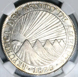 1829-NG NGC AU 55 Central American Republic Guatemala 8 Reales Silver Coin (25122001D)