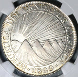 1829-NG NGC AU 55 Central American Republic Guatemala 8 Reales Silver Coin (25122001D)