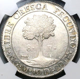 1829-NG NGC AU 55 Central American Republic Guatemala 8 Reales Silver Coin (25122001D)