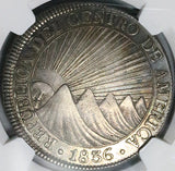 1836-NG NGC AU 53 Central American Republic Guatemala 8 Reales Coin (26010401D)