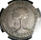 1836-NG NGC AU 53 Central American Republic Guatemala 8 Reales Coin (26010401D)