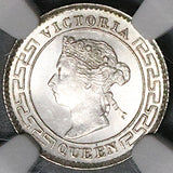 1893 NGC MS 66 Ceylon Victoria 10 Cents Britain Gem Silver Coin Pop 5/0 (25071001C)