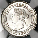 1893 NGC MS 66 Ceylon Victoria 10 Cents Britain Gem Silver Coin Pop 5/0 (25071001C)