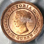 1901 PCGS MS 65 RD Ceylon 1/4 Cent Key Britain Empire Coin (23051401C)