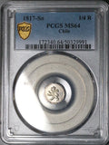 1817-So PCGS MS 64 Chile 1/4 Real Spain Colonial Lion Castle Silver Coin POP 2/0 (25120404C)