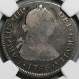 1786 NGC VG Chile 2 Reales Charles III Spain Colony Silver 51K Coin (26041402C)