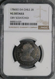 1786 NGC VG Chile 2 Reales Charles III Spain Colony Silver 51K Coin (26041402C)