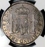 1799 NGC VF 30 Chile 2 Reales Charles IV Rare Inverted Mint Mark Spain Colony Silver Coin (26072004C)