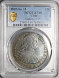 1802 PCGS XF 40 Chile 8 Reales Spain Colonial Charles IV Coin POP 2/0 (26080202C)