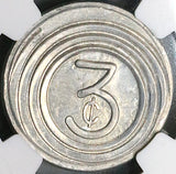 1939 NGC MS 62 Shanghai China 3 cents Omnibus Bus CGOC Token Coin (23122901C)