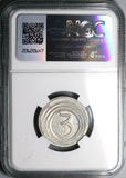 1939 NGC MS 62 Shanghai China 3 cents Omnibus Bus CGOC Token Coin (23122901C)