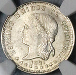 1881 NGC MS 64 Colombia 10 Centavos Bogota Mint 20k Silver Coin (23042301D)