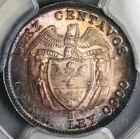1942-B PCGS MS 64 Colombia 10 Centavos Bogota Mint State Condor Silver Coin (23081002C)