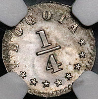 1870 NGC MS 63 Colombia 1/4 Decimo Bogota Rare Silver Coin POP 2/0 (23060702C)