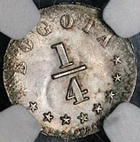 1870 NGC MS 63 Colombia 1/4 Decimo Bogota Rare Silver Coin POP 2/0 (23060702C)