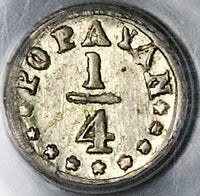 1871 PCGS MS 62 Colombia 1/4 Decimo Popayan Rare Silver Coin POP 1/0 (25040201C)