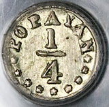 1871 PCGS MS 62 Colombia 1/4 Decimo Popayan Rare Silver Coin POP 1/0 (25040201C)