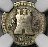 1816-PN NGC VG 8 Colombia 1/4 Real Popayan Mint Spain Colonial Silver Coin (24103101C)