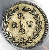 1834-P PCGS AU Colombia 1/4 Real Rare Popayan Mint Silver Coin (25080603C)