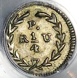 1834-P PCGS AU Colombia 1/4 Real Rare Popayan Mint Silver Coin (25080603C)