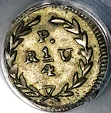 1834-P PCGS AU Colombia 1/4 Real Rare Popayan Mint Silver Coin (25080603C)