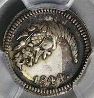 1844 PCGS XF 45 Colombia 1/4 Real Nueva Granada Bogota Mint Silver Coin POP 1/0 (25100201C)