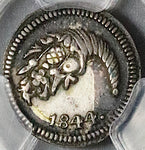 1844 PCGS XF 45 Colombia 1/4 Real Nueva Granada Bogota Mint Silver Coin POP 1/0 (25100201C)