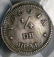 1844 PCGS XF 45 Colombia 1/4 Real Nueva Granada Bogota Mint Silver Coin POP 1/0 (25100201C)