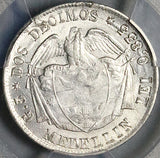 1874 PCGS AU 58 Colombia 2 Decimos Medellin 20 Centavos Silver Coin POP 1/0 (24091102D)