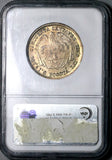 1877/6 NGC AU 55 Colombia 50 Centavos Bogota Overdate Silver Coin POP 1/0 (24070201C)