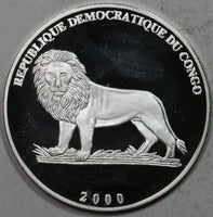 2000 Congo 10 Francs Lockheed Constellation Lion Proof Silver Coin (23120908R)