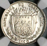 1890 NGC MS 65 Costa Rica 10 Centavos Gem Heaton Silver Coin POP 4/1 (23111901C)