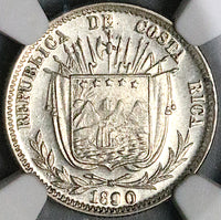 1890 NGC MS 65 Costa Rica 10 Centavos Gem Heaton Silver Coin POP 4/1 (23111901C)