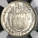 1890 NGC MS 65 Costa Rica 10 Centavos Gem Heaton Silver Coin POP 4/1 (23111901C)