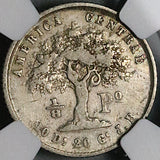 1850 NGC VF 35 Costa Rica 1/8 Peso Rare Tree Silver 82k Coin (26021701C)