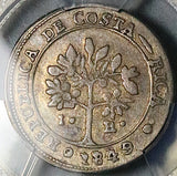 1849 PCGS VF 25 Costa Rica 1 Real Coffee Tree Woman Silver Coin (26070302D)