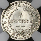 1912 NGC MS 67 Costa Rica 5 Centimos Mint State Silver Coin (23101001C)