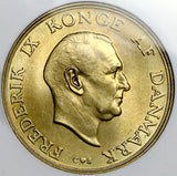 1959 NGC MS 66 Denmark 2 Kroner Frederik IX Key Date 192k POP 6/0 (26050204C)