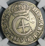 1645 NGC VF 2 Mark Marck Denmark Christian IV Judaica Gluckstad Mint Silver Coin (26051702D)