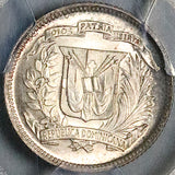 1937 PCGS MS 65 Dominican Republic 10 Centavos Gem Silver Coin (25092704C)