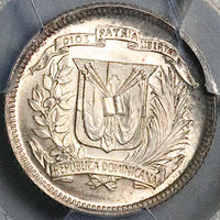 1937 PCGS MS 65 Dominican Republic 10 Centavos Gem Silver Coin (25092704C)